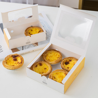 Boîtes d'emballage en papier pour mini cupcakes, tartes aux œufs, desserts, vente en gros, 2/4/6 tablettes, fenêtre, matériaux recyclés écologiques, sucre alimentaire