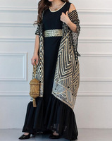 Robe musulmane Femme Abaya Kaftan Caftan Marocain Ramadan 2024 Robe Loose Ladies Plus Size Womens Clothing Two Piece Abaya Set