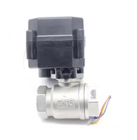 Vanne à boisseau sphérique électrique à moteur CC pour eau haute température, 2 ou 3 voies, 1/2 pouce, avec mini-actionneur de contrôle 5V 12V 24V 220V OEM