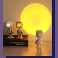 LED recargable por USB de Guangli para lámpara de puesta de sol de astronauta, luz arcoíris de ambiente moderno con cuerpo de PC, 1 unidad