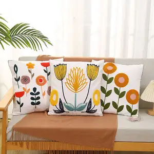 Standard Western 17*17Inch Nice Style Embroidery Floral 10Pcs For One Pack Pillow Cover Sofa Pillow Cover