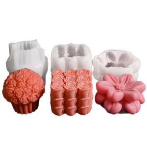 M54139 Rose <span class=keywords><strong>Rubik</strong></span> Cube Vela Ramo Flor Cesta Doble Capa Margarita Rosa Flor <span class=keywords><strong>Bola</strong></span> Vela Yeso Vela Molde <span class=keywords><strong>de</strong></span> Silicona - Product Image 5