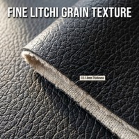 Tissu synthétique en cuir PU PVC à grain de litchi personnalisé pour revêtement de sièges de voiture, vinyle textile résistant à l'usure et ignifuge
