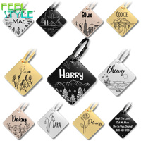 Pendentif Plaque Nominative Personnalisée en Acier Inoxydable Plaqué Or PVD avec Gravure de Bénédiction pour Chiens, Chats et Chiots – Collier d'Identification pour Animaux de Compagnie