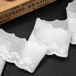 Nouvelle mode coton broderie dentelle fait à la main bricolage vêtements accessoires fabricants vente en gros largeur 4.8 cm