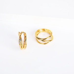 Bagues en or plaqué 18 carats à lignes creuses punk, bijoux pour femmes, ensemble de bagues épaisses pour les doigts, accessoires minimalistes pour femmes, cadeaux pour les fêtes. - Product Image 5