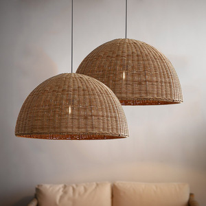 Rattan Pendant <b>Light</b> Round Led Single Head For Living Room And <b>Dining</b> Room - Product Image 5