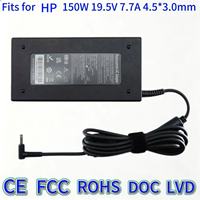 Adaptor Daya 150W 19.5V 7.7A Ujung Biru Kompatibel untuk HP Omen 2 Omen 2Pro Pavilion Gaming 4, Pengganti Charger Laptop TPN-DA03