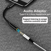 Großhandel Fabrik Nylon Geflochten USB C auf 3,5mm Kopfhörer Adapter AUX Typ C Klinken Audio Kabel für HDTV Computer Kamera