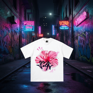 T-shirt ample à imprimé Hibiscus Graffiti, style streetwear Y2K - Product Image 3