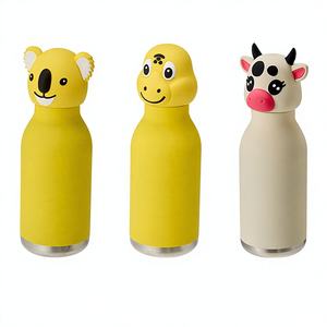 Bouteille d'eau isotherme en acier inoxydable pour enfants de 450 ml avec motif tête d'animal <span class=keywords><strong>licorne</strong></span> et paille pour la rentrée scolaire - Product Image 2