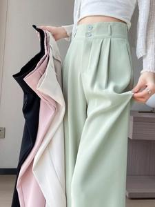 <span class=keywords><strong>Pantaloni</strong></span> da <span class=keywords><strong>Donna</strong></span> Stile Coreano a Vita Alta, Tinta Unita, Gamba Dritta, Casual Business, Lunghezza alla Caviglia - Product Image 3