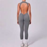 Combinaison de yoga sans manches et dos nu, style européen et américain, avec coussinets de poitrine amovibles, pour le fitness et le sport, couleur pêche, 1210