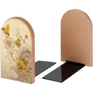 Retro abejas flores silvestres libro extremos decorativos madera bambú libro tapones para revistas libros 5x3,1 pulgadas para habitación hogar - Product Image 2