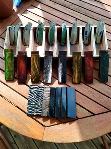 Mango de cuchillo de cuerno de búfalo a medida, la mejor calidad, pulido, con escamas de concha natural, hecho a mano, elegante, para cuchillos de caza NOC - Product Image 1