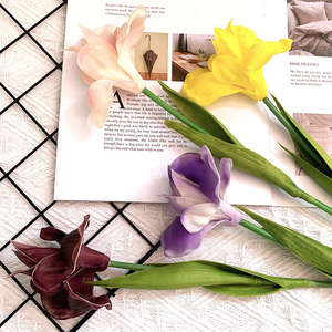 Fleurs artificielles <span class=keywords><strong>Iris</strong></span> élégantes et luxueuses en latex, durables et faites à la main, pour la décoration de la maison, des hôtels, des mariages et des fêtes - Product Image 4