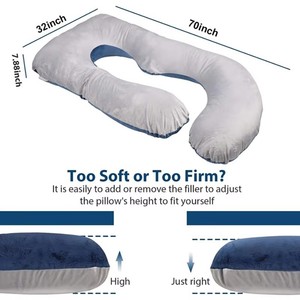 Almohada de Embarazo en Forma de J, Personalizada, Cómoda, con Certificación OEKO-TEX, de Terciopelo, Rellena de Algodón PP, para Soporte de <span class=keywords><strong>Maternidad</strong></span> - Product Image 6