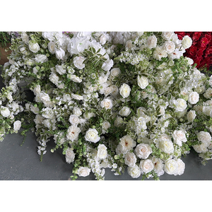Rosas Blancas Artificiales, Flores de Seda y Plantas Verdes para Decoración de Bodas, Guía para Centros Comerciales - Product Image 4