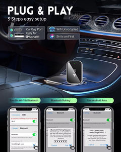 Dongle 2 en 1 Connexion rapide AI Box Bluetooth 5.2 WiFi <span class=keywords><strong>Adaptateur</strong></span> <span class=keywords><strong>sans</strong></span> <span class=keywords><strong>fil</strong></span> Smart Dongle USB-C/USB Plug and Play Android Auto Box - Product Image 3