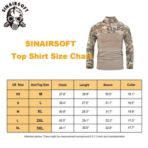 T-shirt tactique camouflage à manches longues pour homme, chemise de combat, t-shirts camouflage à fermeture éclair - Product Image 4