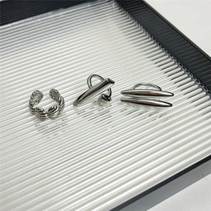 Draweye Hyperbole Anneaux Géométriques pour Femmes Couleur Argent Mode Coréenne Index Anillos Mujer Hiphop Punk Style Bijoux - Product Image 2