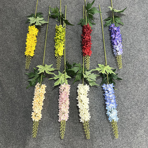 Bouquet de lys artificiels en soie, décoration de mariage, décoration de la maison, fleurs en plastique moulées par injection, faites à la main - Product Image 2