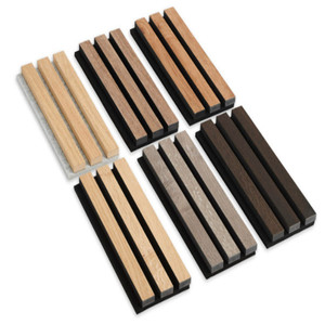 Paneles de pared de rejilla acanalada de madera de espuma de poliéster acústica de decoración fuerte a buen <span class=keywords><strong>precio</strong></span> de fábrica - Product Image 2