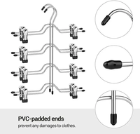 Cintre multifonctionnel en métal avec pinces enduites de PVC pour chaussettes, jupes, pantalons et serviettes avec pinces réglables