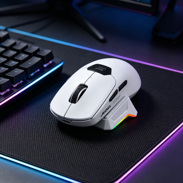 Ergonomic Gaming Mouse with PAW3311 Sensor USB Receiver Rechargeable Battery RGB Backlighting 2.4GHz Wireless for PC/Desktop