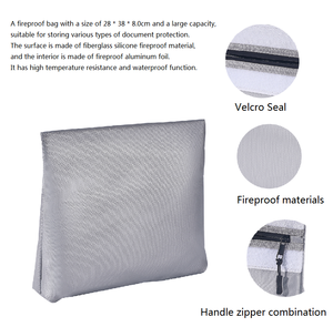 กระเป๋าจัดระเบียบกันน้ำและกันไฟพร้อมล็อครักษาความปลอดภัยเอกสารหน่วงไฟและผู้ให้บริการหนังสือเดินทางเงินสด - Product Image 2