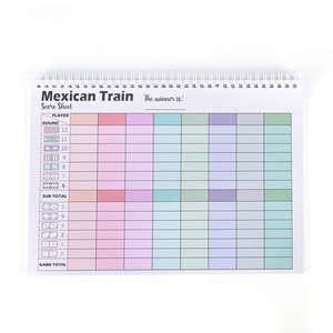 Carnets de scores personnalisés imprimés pour Mexican Train (50 feuilles), feuilles de scores colorées pour Dominoes Chicken Foot avec reliure spirale - Product Image 2