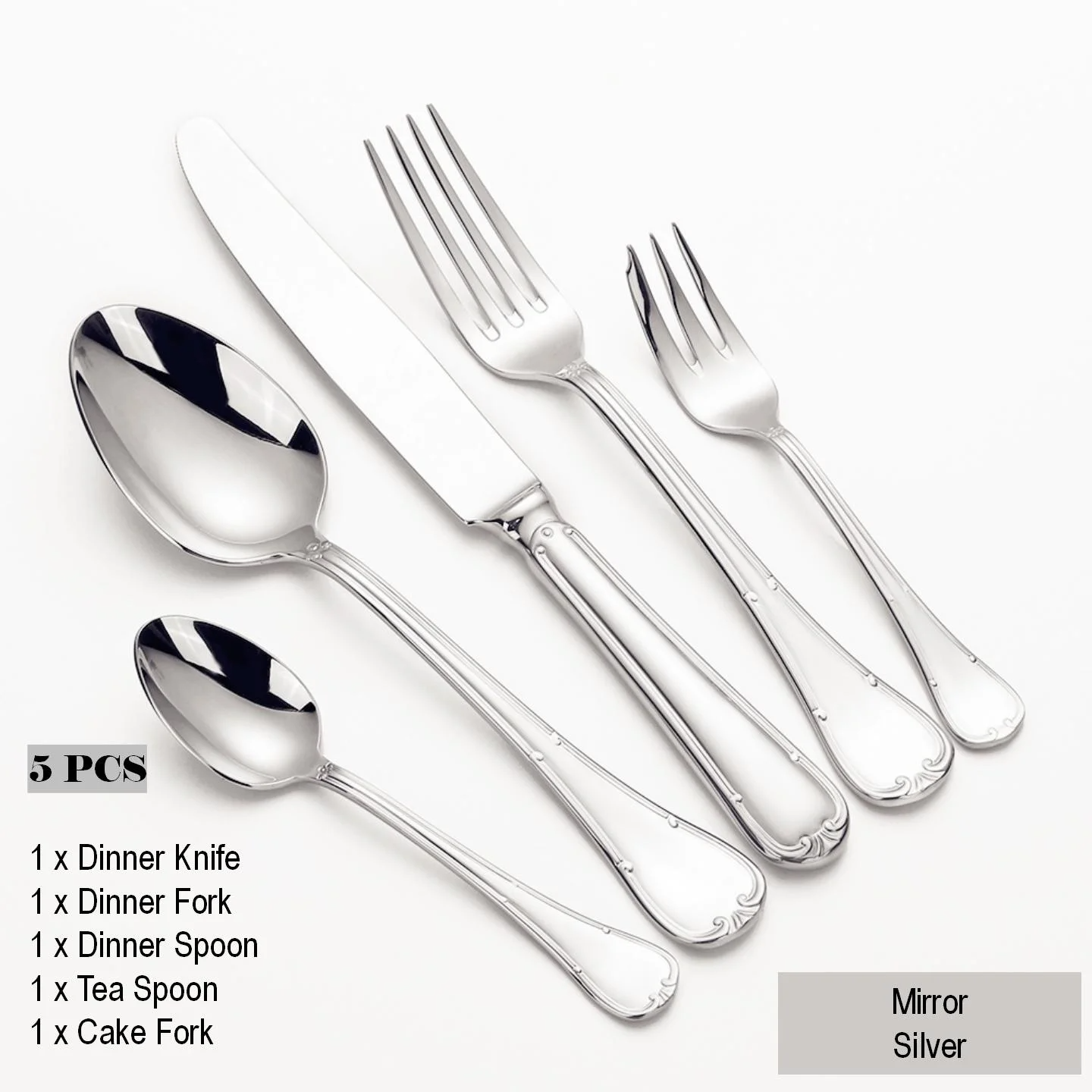 5pcs-Silver