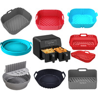 Yuye Custom 8.5In 9.5In Doublures carrées en silicone pour friteuse à air, Moules rectangulaires en silicone, Paniers pour accessoires de friteuse à air double