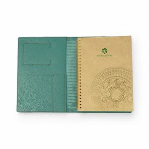 Corporate Gift Custom Logo Genuine Italian <b>Leather</b> <b>A5</b> <b>Notebook</b> <b>Cover</b> with Replaceable Spiral <b>Notebook</b> 200 Pages UV Printing - Product Image 2