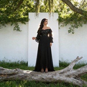 Abaya Elegante de Poliéster con Lentejuelas Bordadas para Mujeres Musulmanas, Proveedor Mayorista Personalizado OEM ODM - Product Image 2