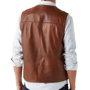Breathable Fabric Comfortable <b>Men</b> Leather <b>Vest</b> Winter Outer Wear Eco-Friendly Windproof Casual Lightweight Reasonable Price - Product Image 6