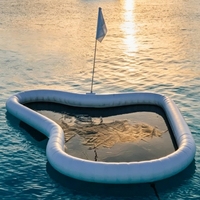 Nouvelle Conception Cible de Golf Gonflable en PVC, Cage d'Entraînement Aquatique avec Drapeau pour Parcs d'Aventures Intérieurs