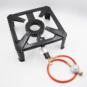 Réchaud à gaz portable en fonte, alimenté au propane, une seule pièce, pour le camping en plein air, avec régulateur - Product Image 2