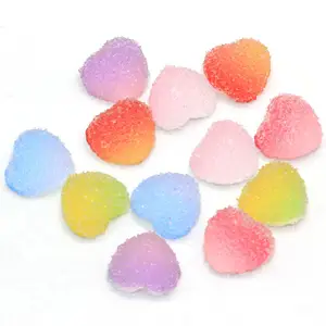 Candy Resin Cabochon Flatback Heart Shape Simulation Food DIY Scrapbooking Embellishment Decoration Craft