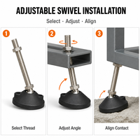 Pieds de nivellement pivotants en nylon M12*80 réglables universels, pieds de nivellement en caoutchouc réglables M8/M12/M16/M20
