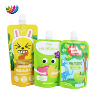 Sachets souples de recharge en gros pour gelée, jus de fruits, purée pour bébé, avec bec verseur, en aluminium, à fond plat