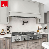 Armoires de cuisine en bois massif de style shaker, sur mesure, de haute qualité, en chêne, de couleur gris clair, en forme de L, ensemble complet, style antique chinois, personnalisées par Alland