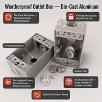 Boîtier de jonction métallique conforme aux normes américaines et canadiennes, simple compartiment, en aluminium moulé sous pression, pour extérieur, étanche, avec raccords filetés