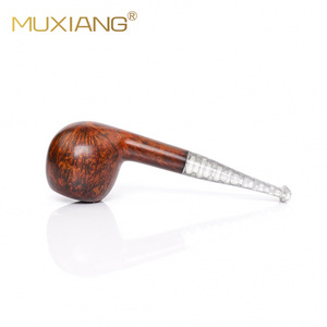 Muxiang Briarwood Pipe 9mm Tenon Joint Sandblasted Wooden Tobacco Pipe Straight Type Custom Made - Product Image 4