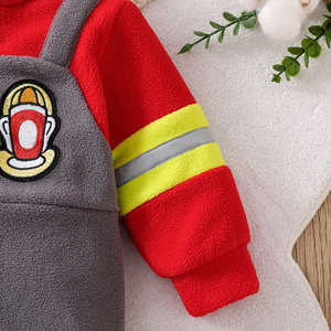 Combinaison de <span class=keywords><strong>pompier</strong></span> pour bébé TONWHAR, costume pour enfants avec fermeture éclair unidirectionnelle, uniforme pour enfants - Product Image 4