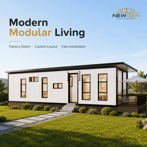 บ้านสำเร็จรูปสมัยใหม่แบบโมดูลาร์ Newgen Development พร้อมห้องครัว พื้นที่นั่งเล่น และห้องน้ำ - Product Image 1