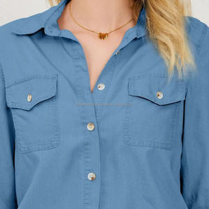 Nardon Apparel, nueva tendencia, camisas de mezclilla a la moda para mujer, primavera Otoño, Vintage, mezclilla, manga larga para mujer - Product Image 5