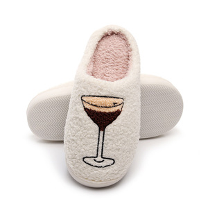 Pantuflas Personalizadas para Mujer, Cálidas para Otoño e Invierno, para Uso en Interiores, con Suela de TPR y Parte Superior de Felpa, para el Hogar - Product Image 1