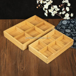 Boîte de rangement classique et écologique en bambou naturel à six grilles de <span class=keywords><strong>palais</strong></span> pour ornement de mariage de restaurant à la maison - Product Image 3