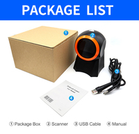 Lector de código de barras QR de escritorio omnidireccional, 1D, 2D, USB, escáner de código de barras, en stock, a la venta, a la venta